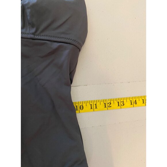 Boston Proper Gray Halter One-Piece Swimsuit Rhinestone Details Size 10 - Picture 11 of 11